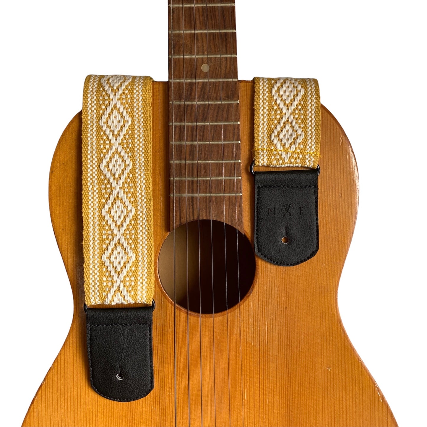 Gitarrengurt Handgemacht Bunt Vintage Vegan Ethno Handmade Kaktusleder Gelb Mexiko